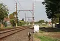 Junction of the siding (to the right) and the Hurstbridge line, looking away from the city towards the mill