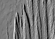 Medusae Fossae Formation southeast of Apollinaris Patera, as seen by HiRISE