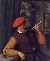 An Apothecary Smoking in an Interior (1646) by Adriaen van Ostade.