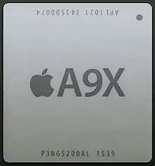 The Apple A9X which has the on-die M9 coprocessor