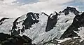 Anniversary Peak (left of center) and Marmolata Mountain seen from Applebee Dome