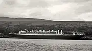 RMS Aquitania photographed while being scrapped, late 1950.