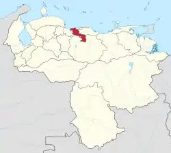 Location within Venezuela