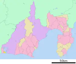 Location of Arai in Shizuoka Prefecture