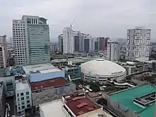 The Novotel Manila Araneta City (2nd building from the right), taken from the Vivaldi Residences Cubao