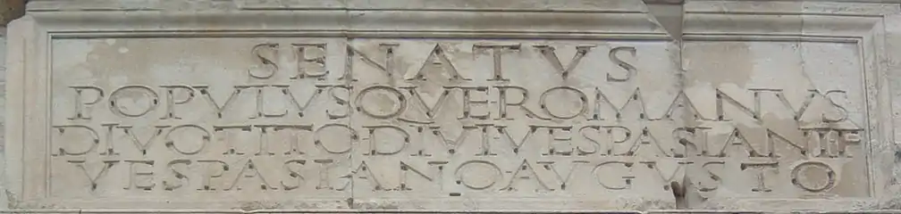 The inscription in the Arch of Titus