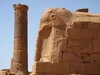 Column and elephant – part of temple complex in Musawwarat es-Sufra