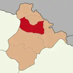 Map showing Hanak District in Ardahan Province