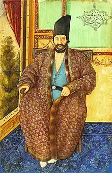 Portrait of Ardashir Mirza, 1854, gouache on paper.