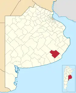 Location of Balcarce Partido in Buenos Aires Province