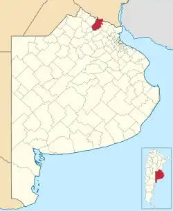 Location of Baradero Partido in Buenos Aires Province