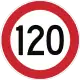 Maximum speed limit (120 km/h)