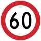 Maximum speed limit (60 km/h)