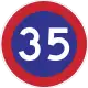 Minimum speed limit (35 km/h)