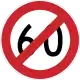 End of maximum speed limit (60 km/h)