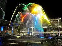 Lumia fountain at night