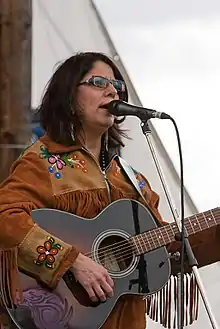 Arlette Alcock Performing at the Nighthawk Aboriginal Arts and Music Festival in 2010