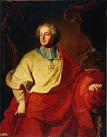 Armand Gaston Maximilien de Rohan-Soubise (1674-1749) Prince of Rohan, Prince of Soubise, Bishop of Strasbourg, Cardinal, member of the Académie française, Grand Almoner of France.