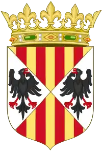 Coat of arms of the Kingdom of Sicily and Kingdom of Albania in Personal Union of Albania