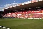 The ground lying empty prior to hosting a concert.