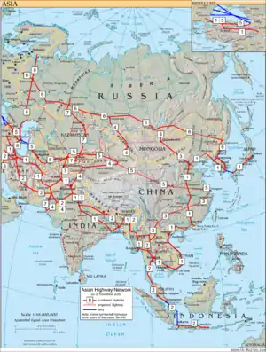 Map of the Asian Highway Network