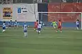 2018-19 Women's First League match Ataşehir Belediyespor (red) vs Hakkarigücü Spor (blue/white)