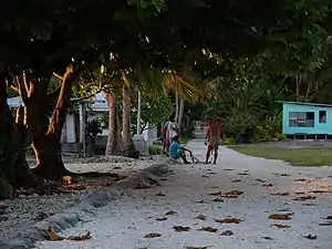 Atafu street at dawn