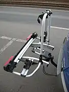 Bicycle carrier at rear tow hitch