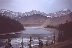 Athabasca River at the mouth of Brûlé Lake