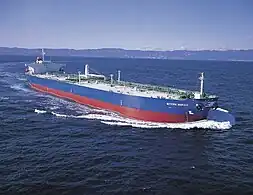 An Aframax double-hulled crude oil tanker similar to the Minerva Gloria