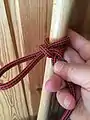 Falconer's  knot 5 : Tightened by pulling main part, pushing the knot