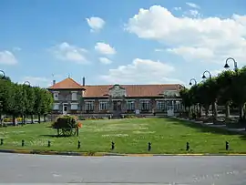 The town hall and school