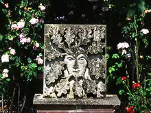 A modern garden ornament. Stonecarving by Pat Austin, David Austin Rose Garden, Albrighton (20th century)