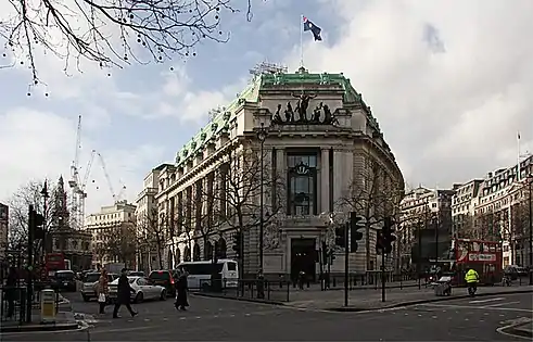 Australia House, home of the High Commission of Australia, London.