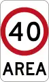 (R4-10) 40 km/h Speed Limit Zone Area