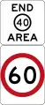 End of Speed Limit Area (Speed Limit is now effect) (Used in Western Australia)