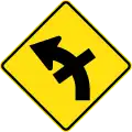 (W2-15) Crossroad intersection on a curve to left