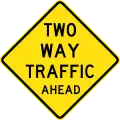 (W4-11) Two-way Traffic ahead (1964-1974)