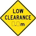 (W4-8) Low Clearance ahead