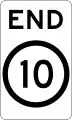 (R4-12) End of 10 km/h Speed Limit