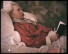 A 1908 Autochrome Lumière photograph of American author Mark Twain.