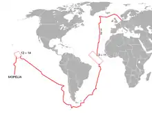  Route of SMS Seeadler