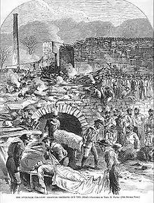 A scene from after the Avondale Mine disaster