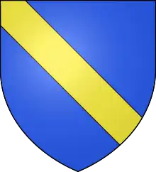 The shield blazoned Azure, a Bend Or, which was the subject of Scrope v. Grosvenor