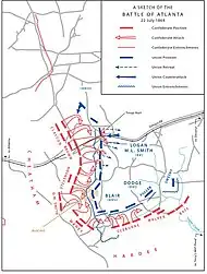 A sketch of the Battle of Atlanta, July 22, 1864.