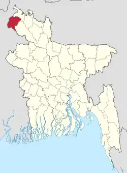 Location of Thakurgaon District in Bangladesh