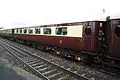 Mk2e First Open 3247 named Chatsworth of Venice-Simplon Orient Express' The Northern Belle in Pullman livery at Patchway in April 2012