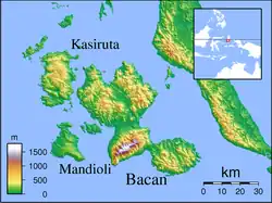 South Halmahera Regency is located in Bacan Islands