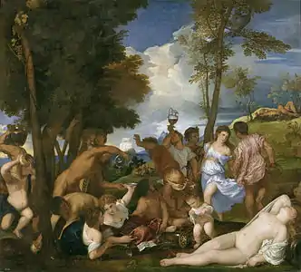 Titian's The Bacchanal of the Andrians, 1523–24, Prado