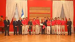 Polo national team with ex-president Michelle Bachelet after winning Polo's World Cup